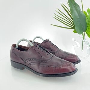 Allen Edmonds Mens Chester Oxford Size 9.5 D Burgundy Wingtip Brogue Dress Shoe